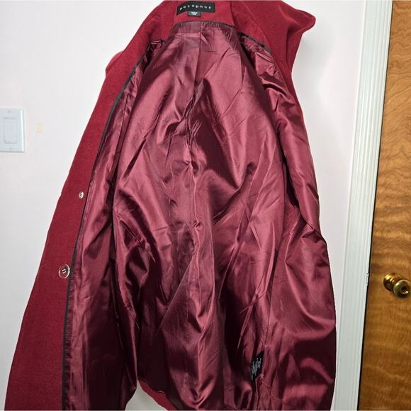 METAPHOR Womens Red Hooded Winter Coat Size M Button Front Fully Lined Pockets M - Picture 12 of 13